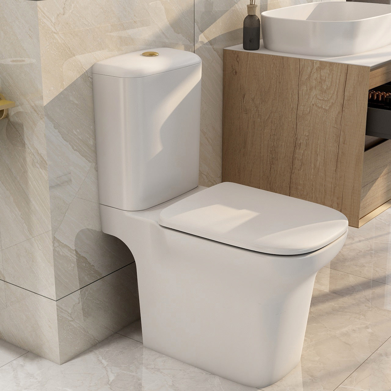 Grace Rimless Open Backed Close Coupled 430mm high Pan