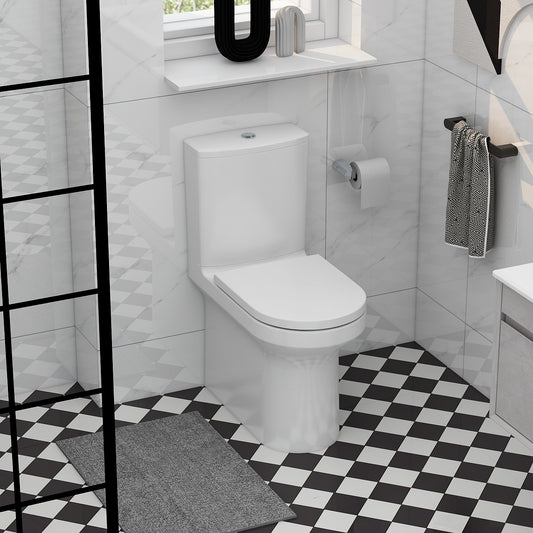 Alma Rimless comfort height, closed back close coupled pan & cistern (pan height 450mm)