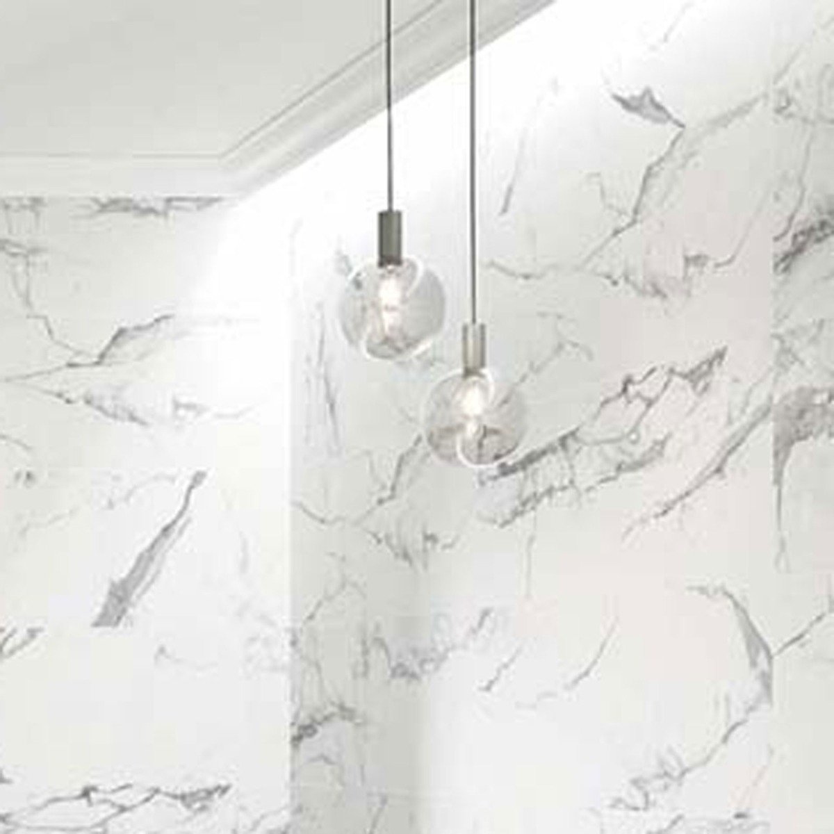 La Bella White Marble Matt Ceramic Tile 400x1200mm