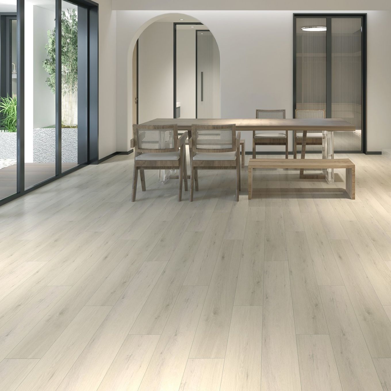 Stirling White Rigid Core SPC Vinyl Wood Plank Flooring 182x1220mm