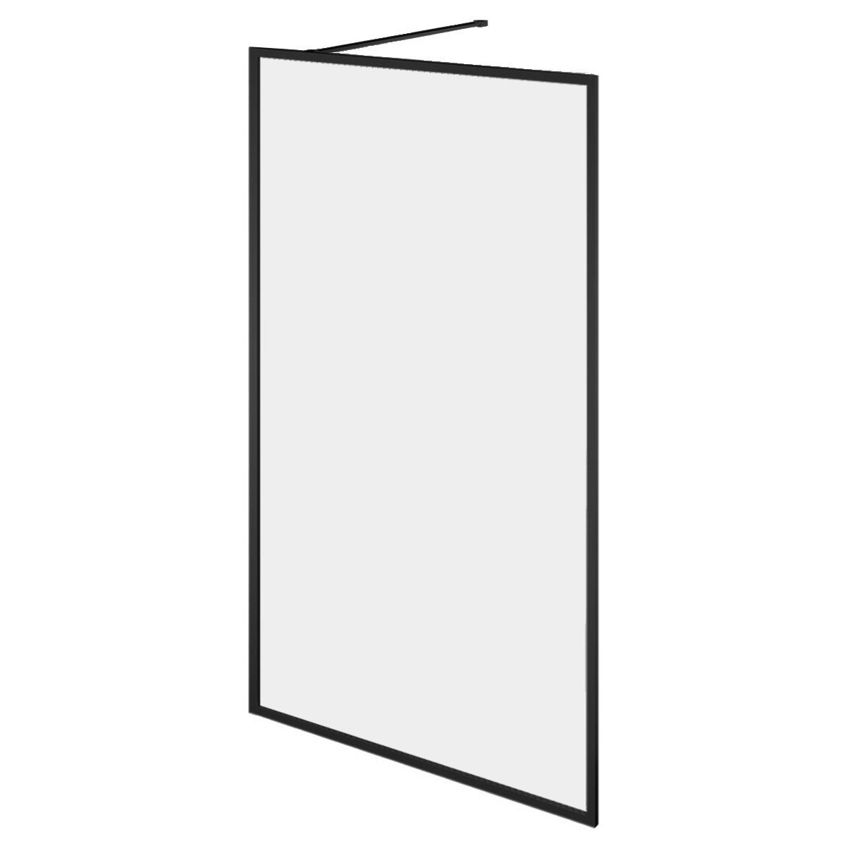 Amien Matt Black Framed Clear Glass Shower Screen 1080mm