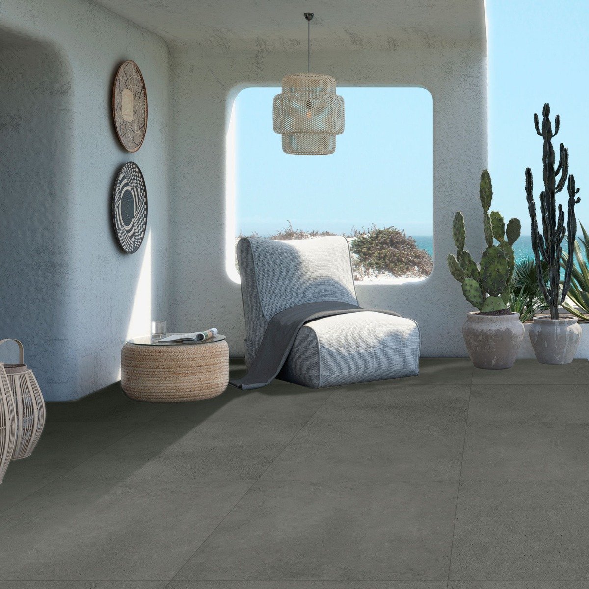 Hamburg Graphite Matt Porcelain Tile 900x900mm
