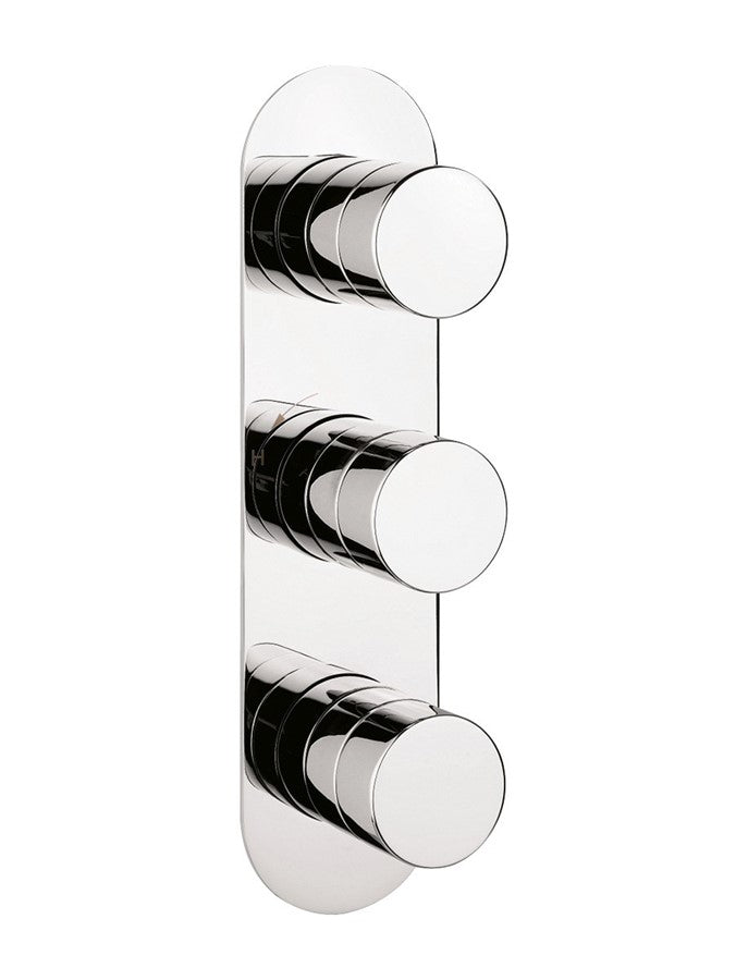 Central 3 Outlet 3 Handle Concealed Thermostatic Shower Valve Portrait