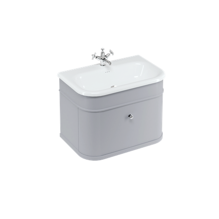 Chalfont 750mm Single Drawer Unit with Natural Stone Roll Top Basin - Classic Grey