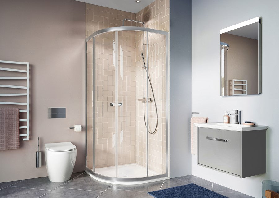 Clear 6 Quadrant Double Doors