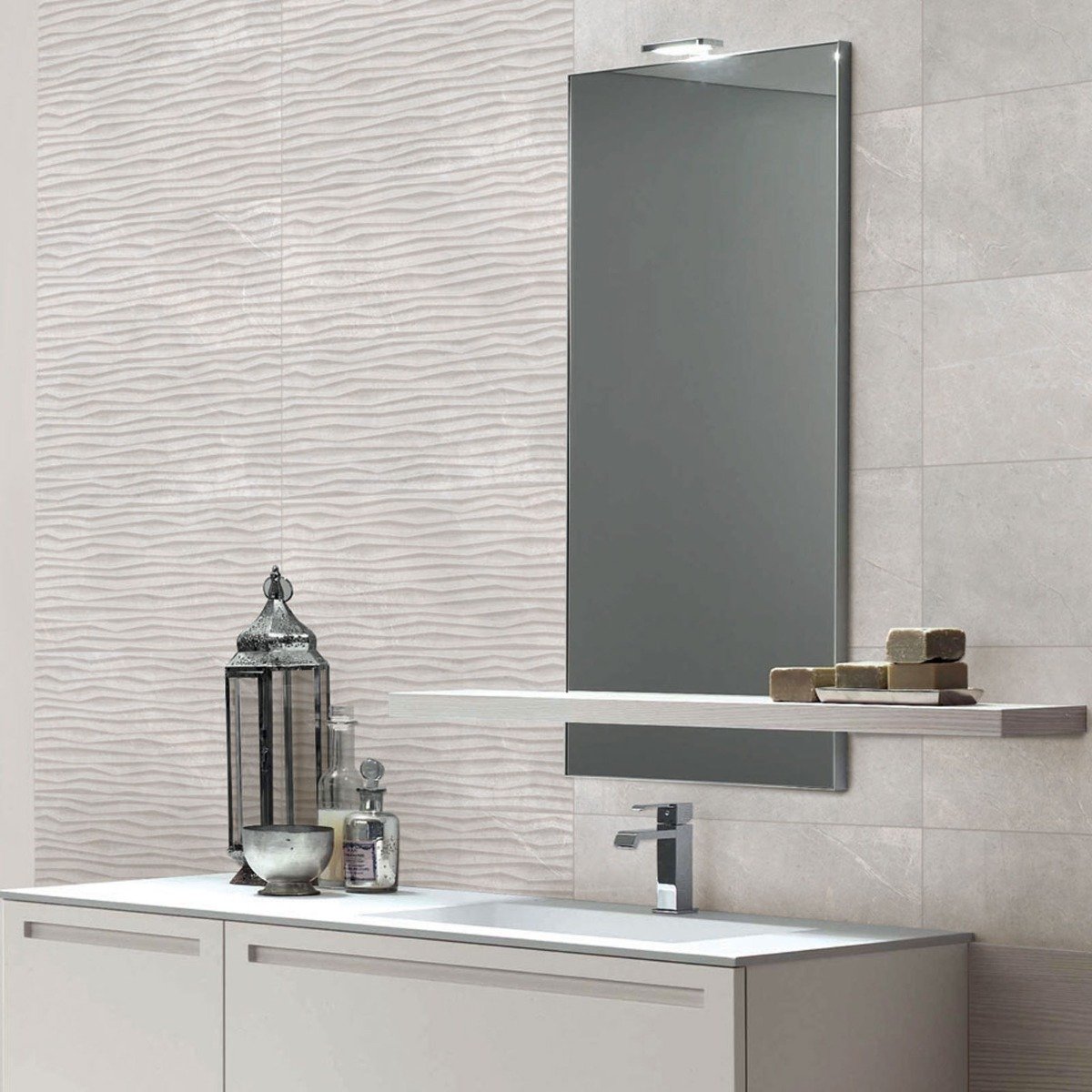 Gerico Grey Stripe Gloss Ceramic Tile 200x600mm