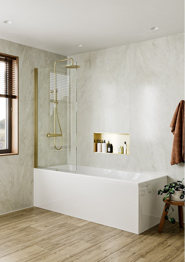 Clear 6 Hinged Bath Screen