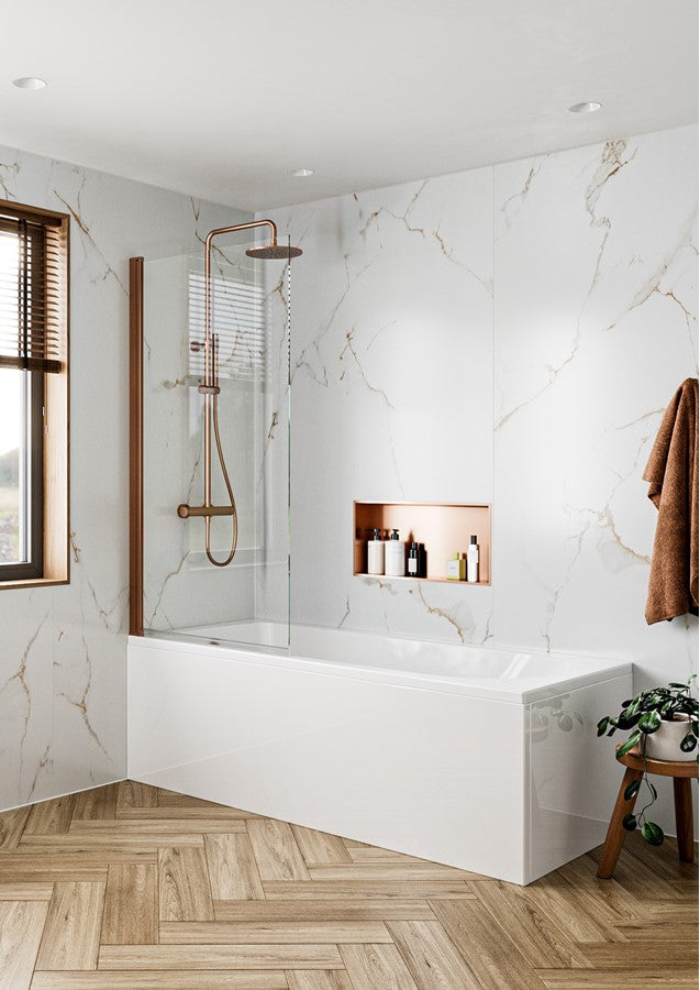 Clear 6 Hinged Bath Screen