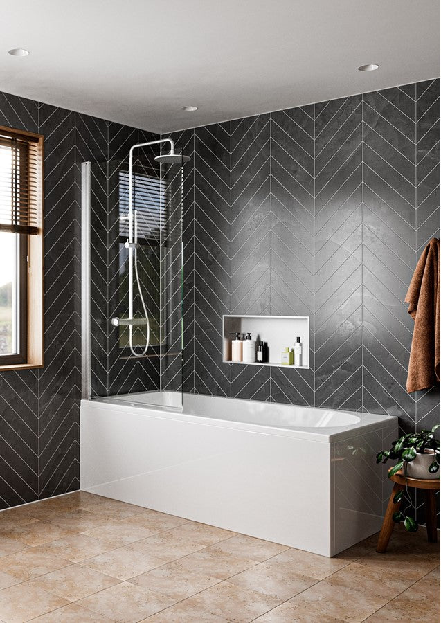 Clear 6 Hinged Bath Screen