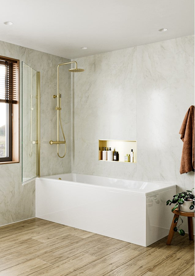 Clear 6 Hinged Bath Screen