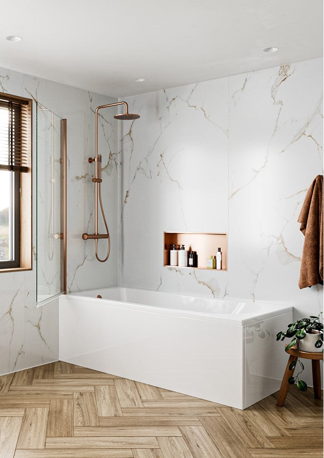Clear 6 Hinged Bath Screen