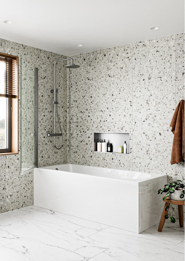 Clear 6 Hinged Bath Screen