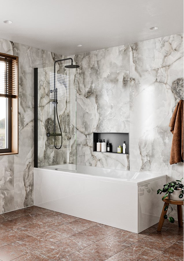 Clear 6 Hinged Bath Screen