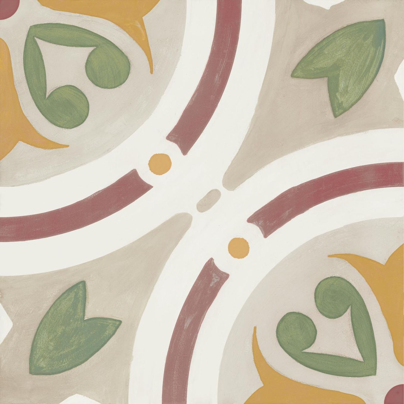 Acropolis Taupe Matt Porcelain Patterned Tile 223x223mm