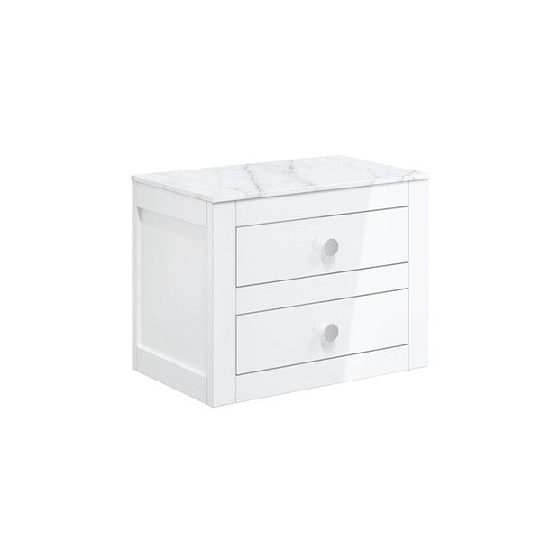 Canvass 600 Double Drawer Unit with Carrara Marble Effect Worktop