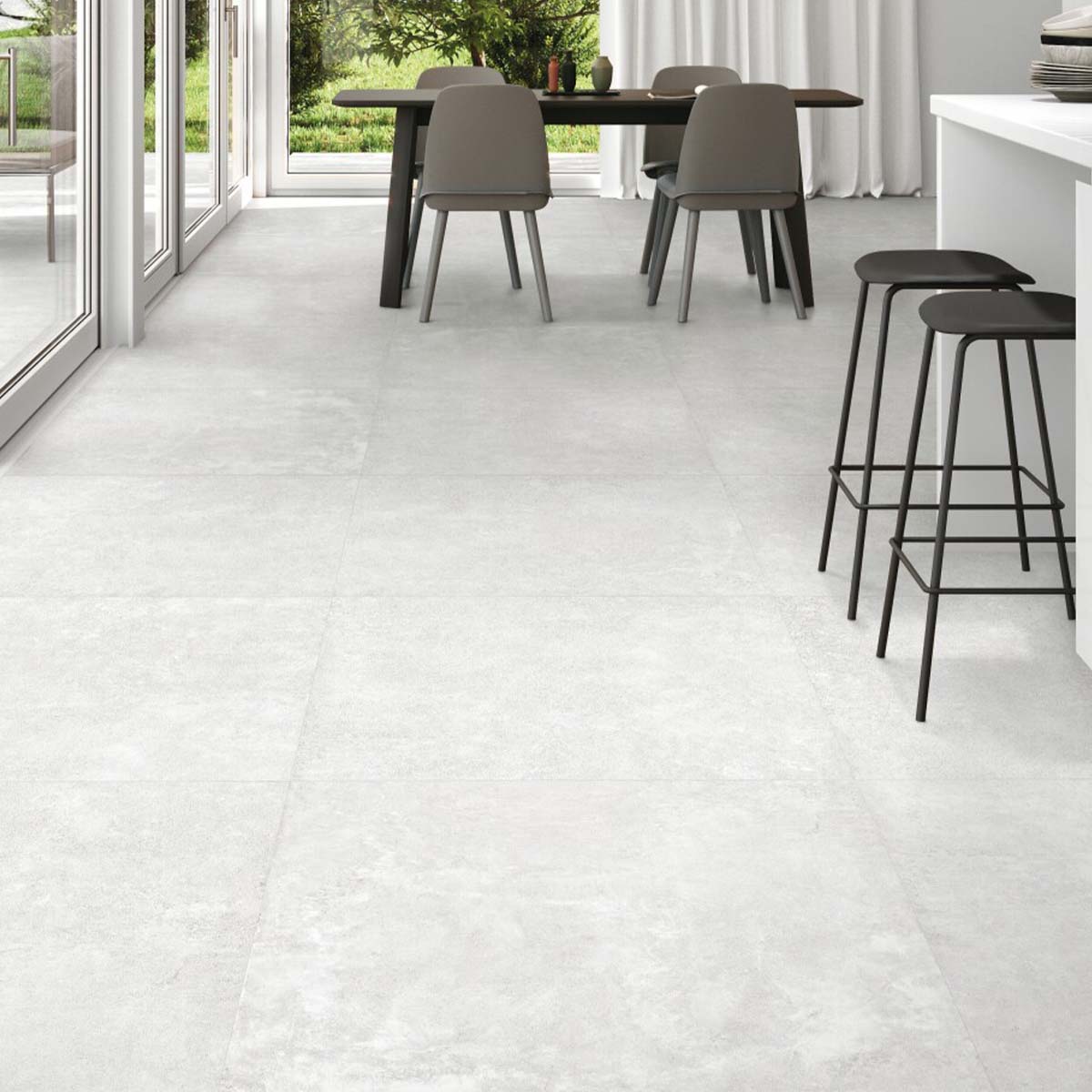Graffi White Matt Porcelain Tile 900x900mm