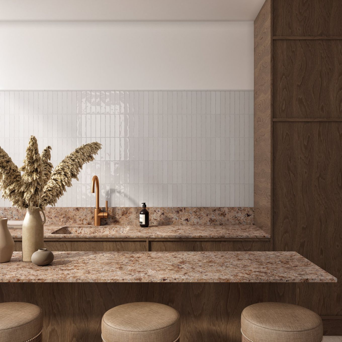 Domingo Blanco Glossy Porcelain Brick Tile 50x250mm