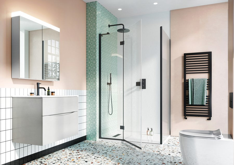 Design 8 Hinged Door with Inline Panel & Side Panel