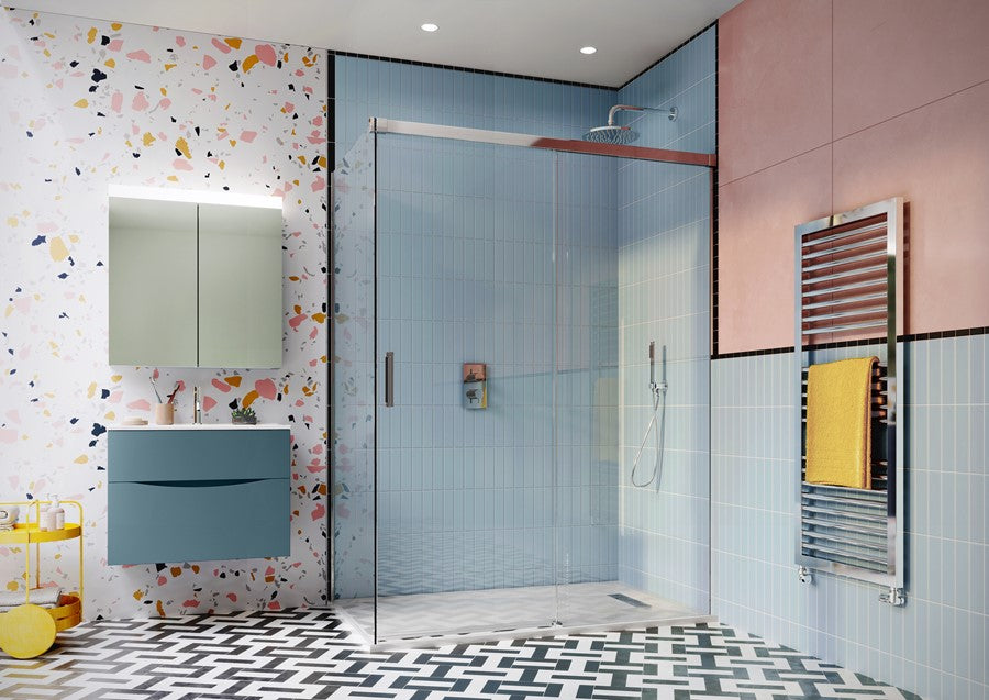 Design 8 Single Sliding Door with Soft Close & Side Panel