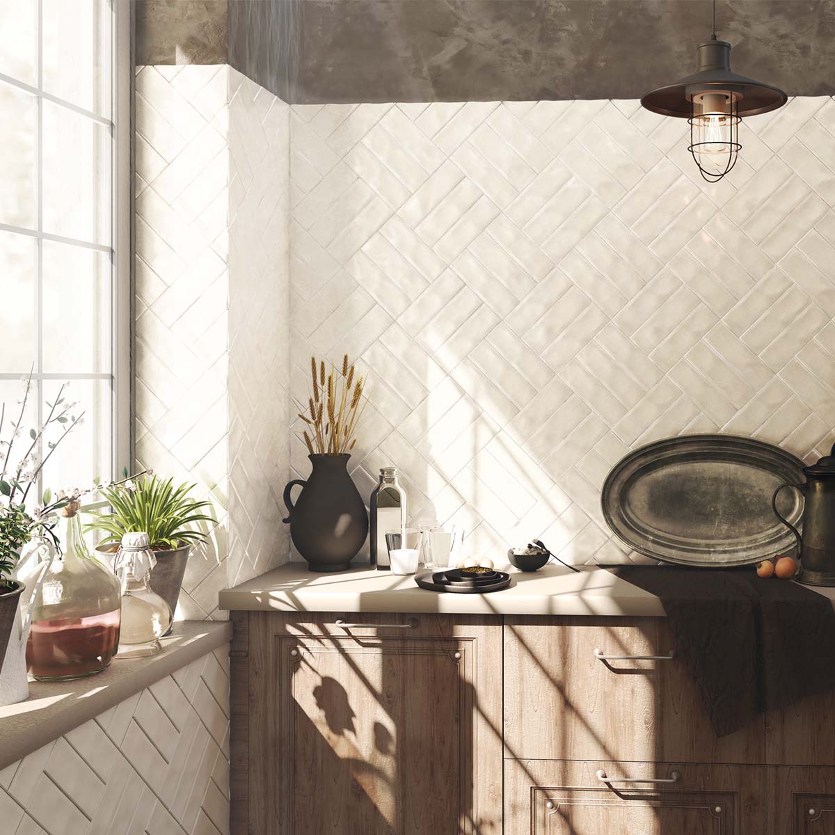 Borneo Soft White Crackle Gloss Porcelain Tile 65x200mm