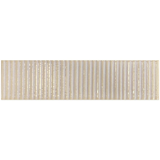 Canillo Vanilla Gloss Ceramic Brick Tile 300x75mm