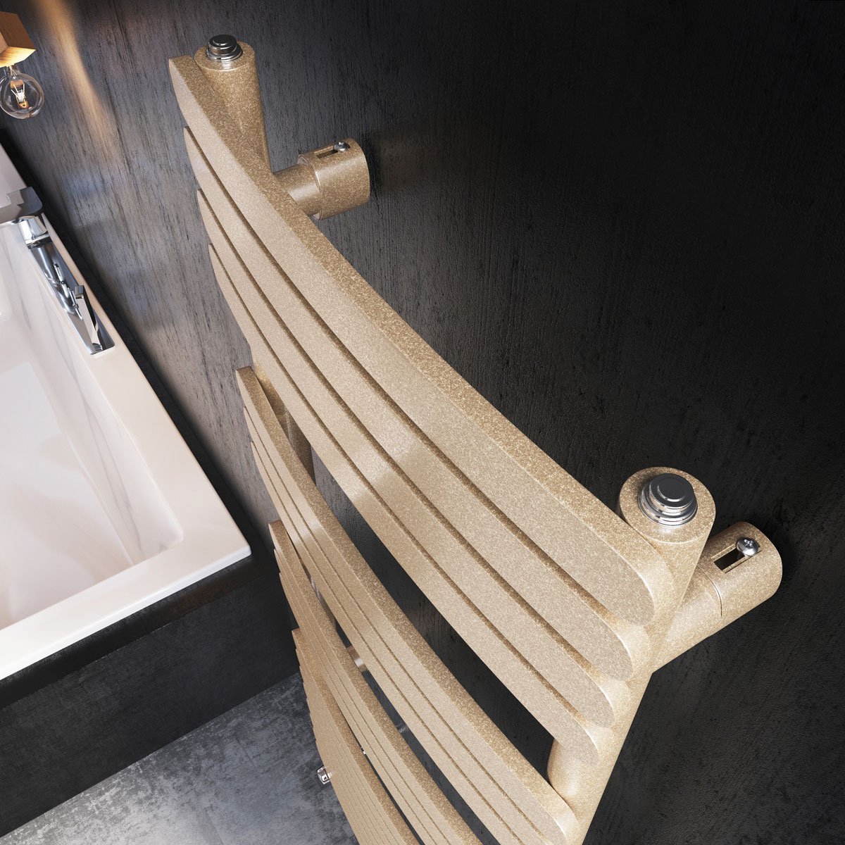 Eventon Brown Metallic Heated Towel Rail 1200x500mm