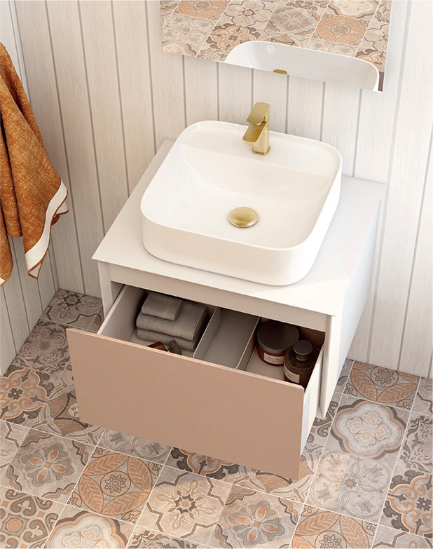 400 x 420mm Bowl with one tap hole – white