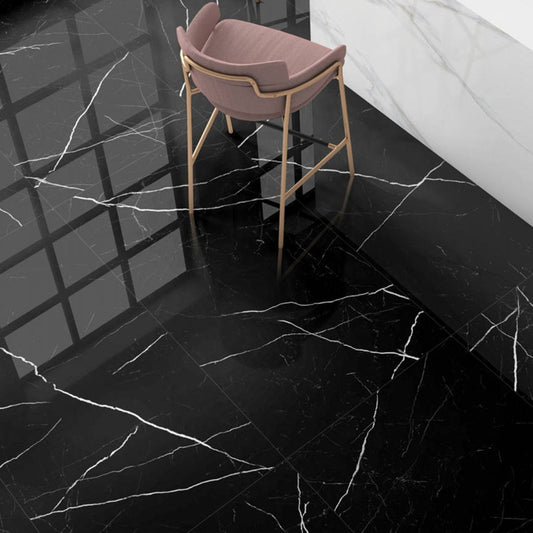 Terrassa Negro Black Marble Polished Porcelain Tile 600x1200mm