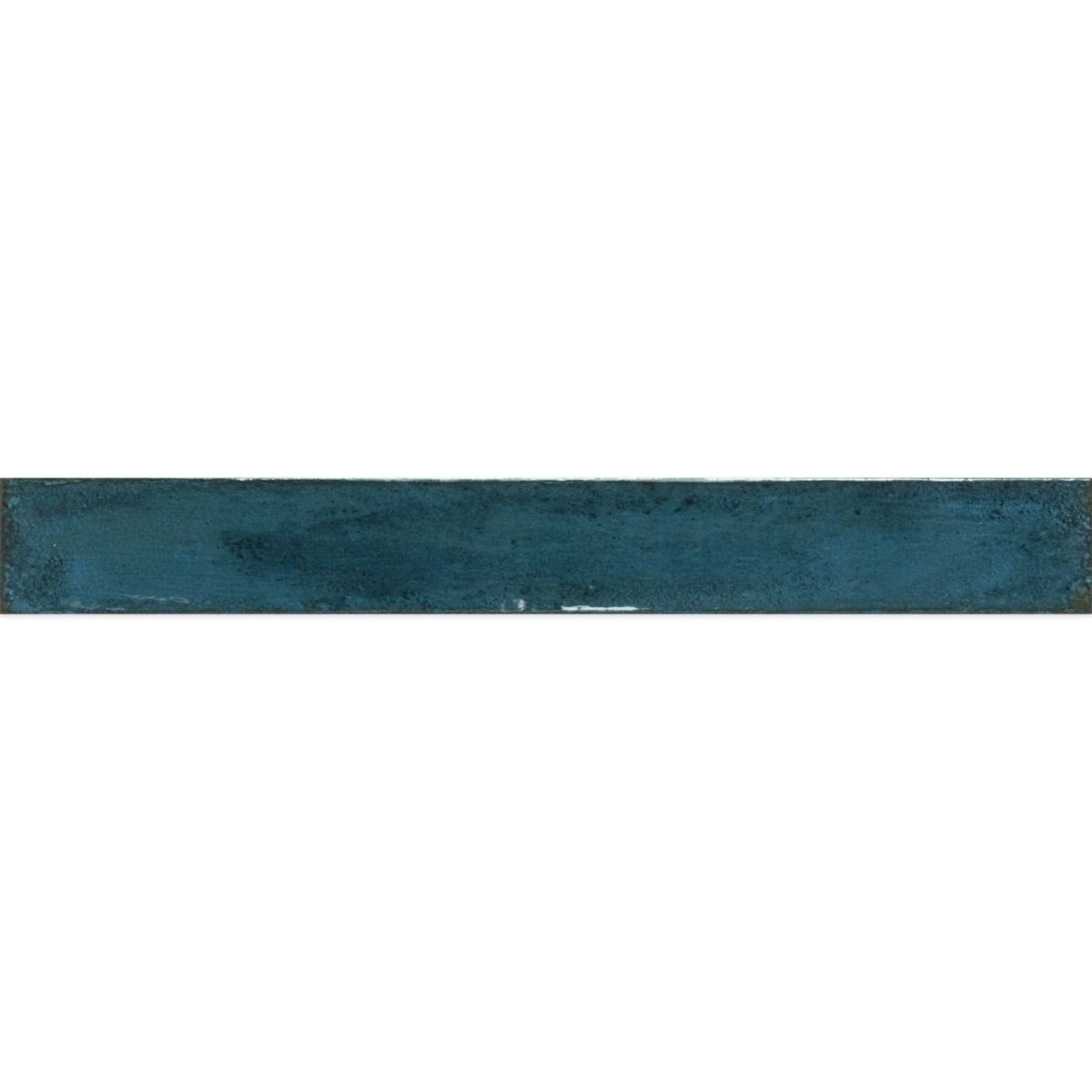 Capri Blue Gloss Ceramic Brick Tile 400x50mm