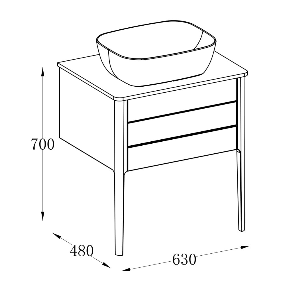 Stonehouse 650mm White Vanity Unit
