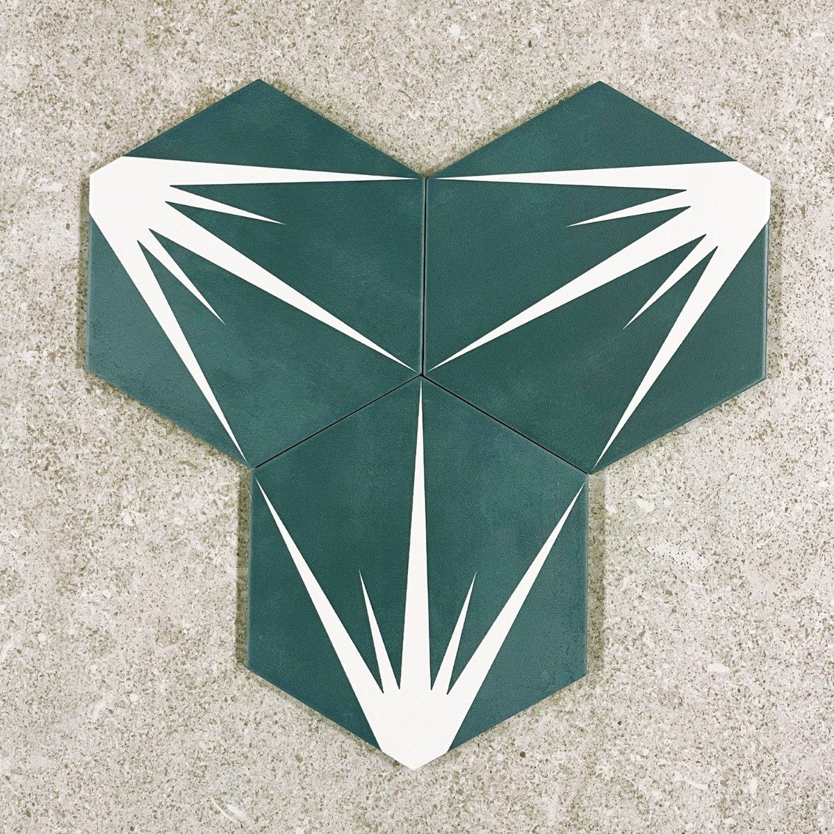 Lotus Hex Matt Green Hexagon Porcelain Tile 198x228mm