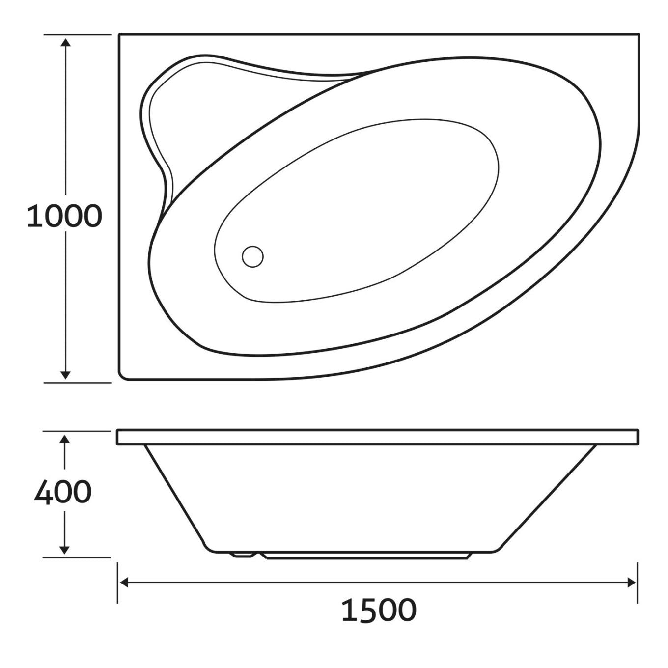 Yesso LH Corner Bath