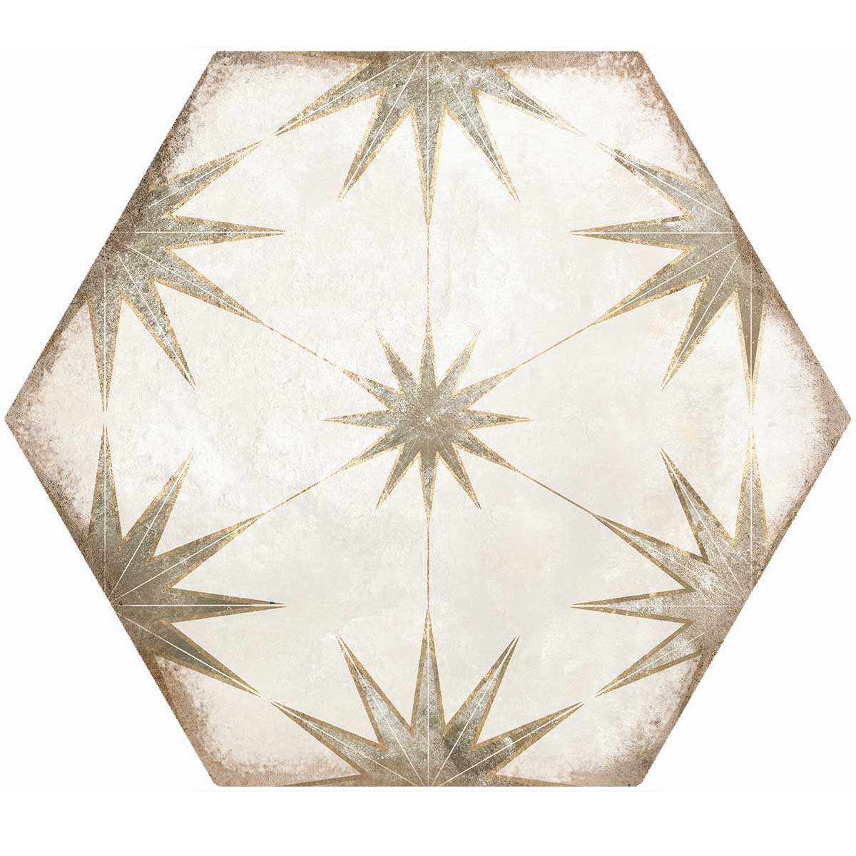Elise Decor Taupe Hexagon Matt Porcelain Tile 228x198mm