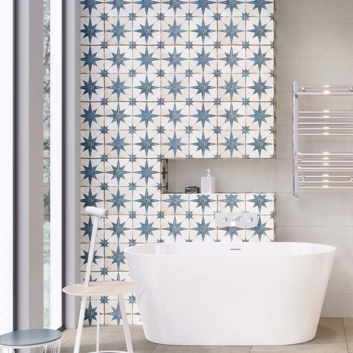 Fired Star Blue Matt Ceramic Tile 450x450mm