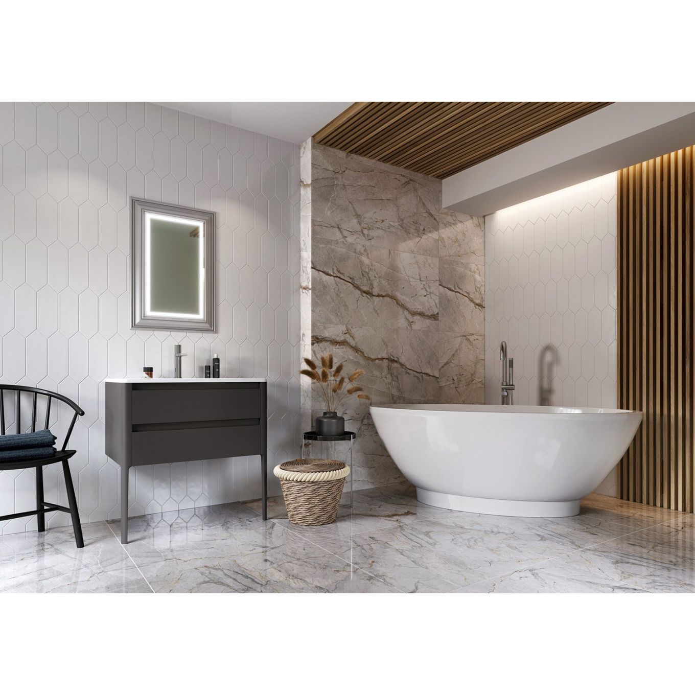 Stonehouse Slate Grey Vanity Unit with Integrated Basin 800mm