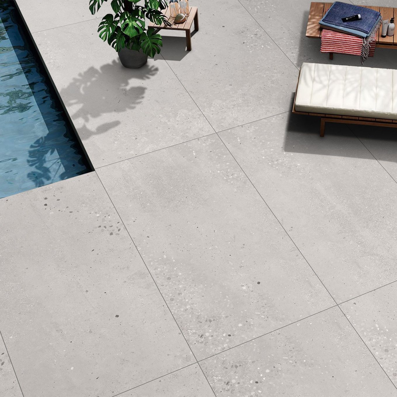 Pompeii White Outdoor Matt Porcelain Tile 1200x600mm
