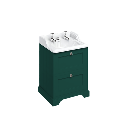 Freestanding 65 Unit with 2 drawers and Classic Invisible Overflow Basin