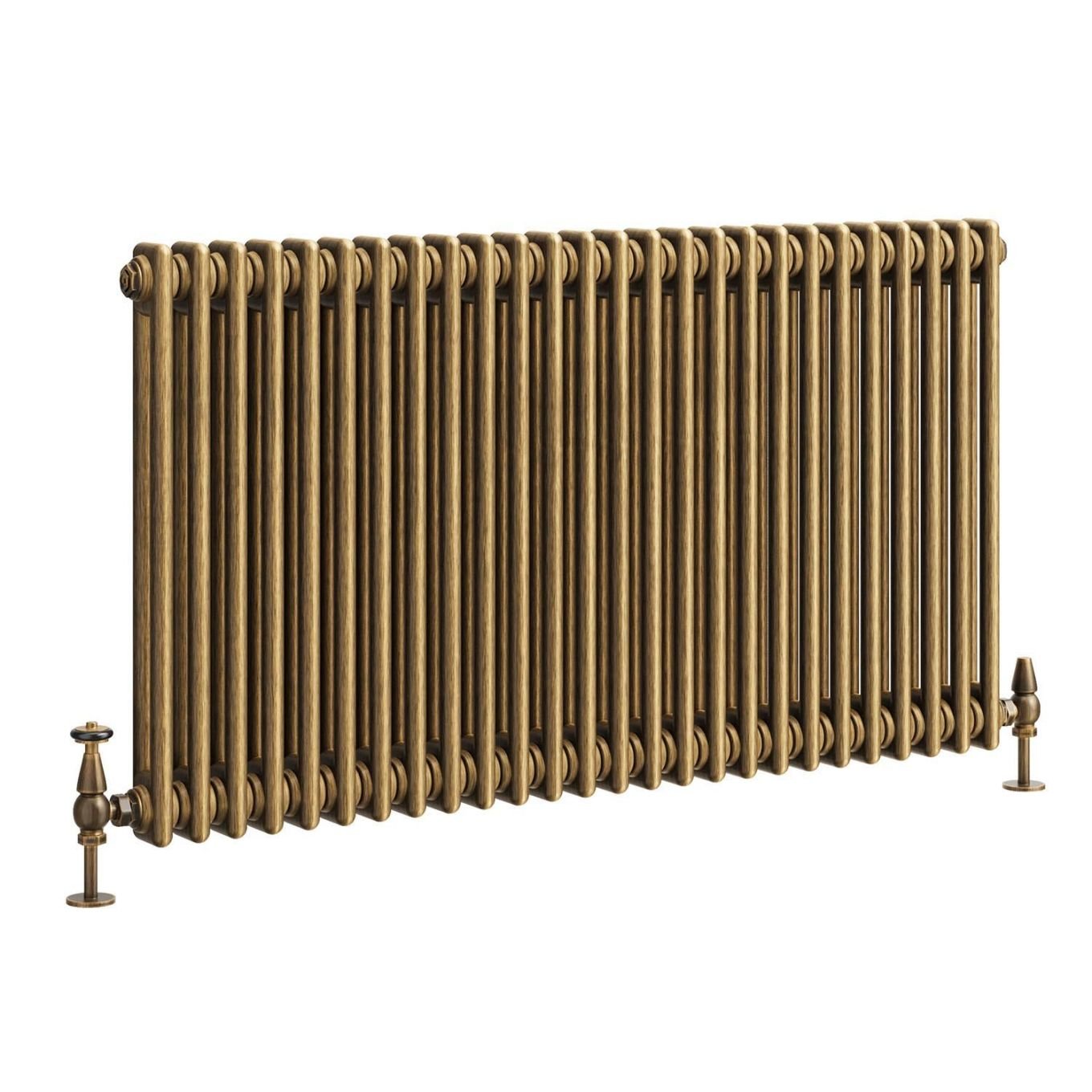 Clement Antique Brass Double Horizontal Column Radiator 600x1190mm