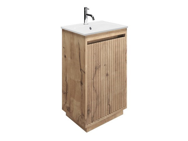 Flute 470 Floor Standing Unit with White Vitreous China Basin