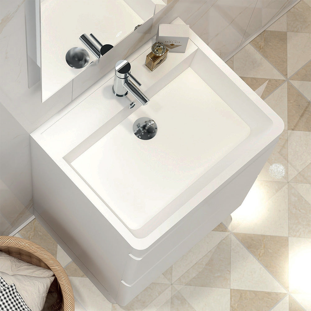 Flite 600x480mm basin with one tap hole