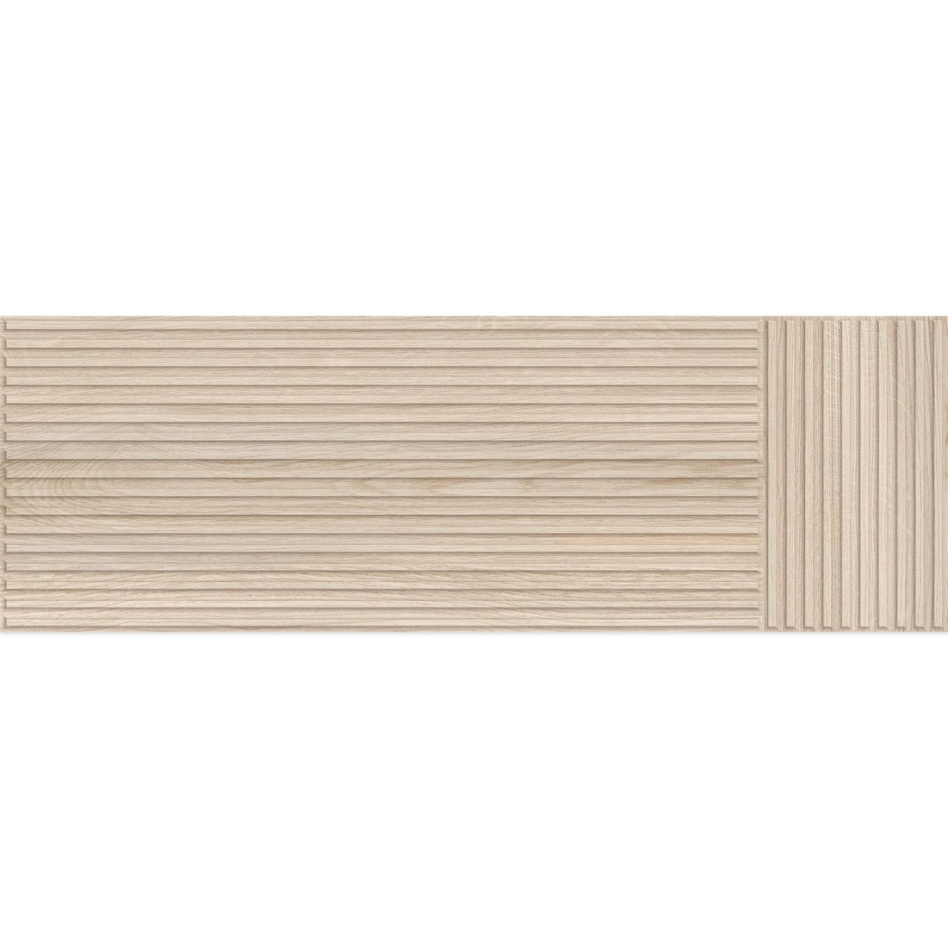 Valour Almond Metric Ribbed Wood Tile 300x900mm