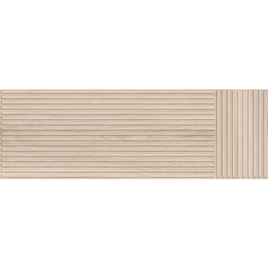 Valour Almond Metric Ribbed Wood Tile 300x900mm