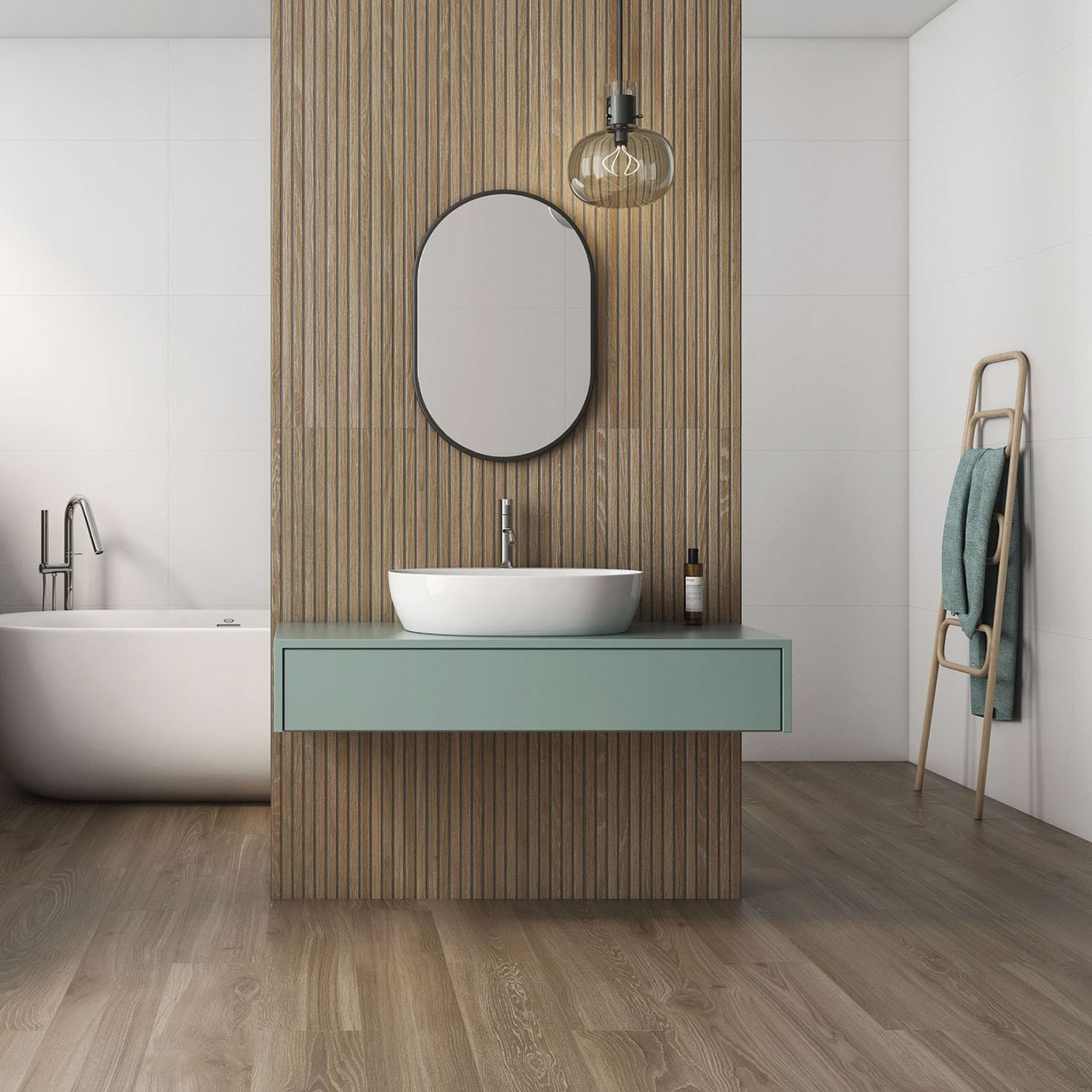 Madera Decor Miel Matt Ceramic Slatted Wood Tile 1200x400mm