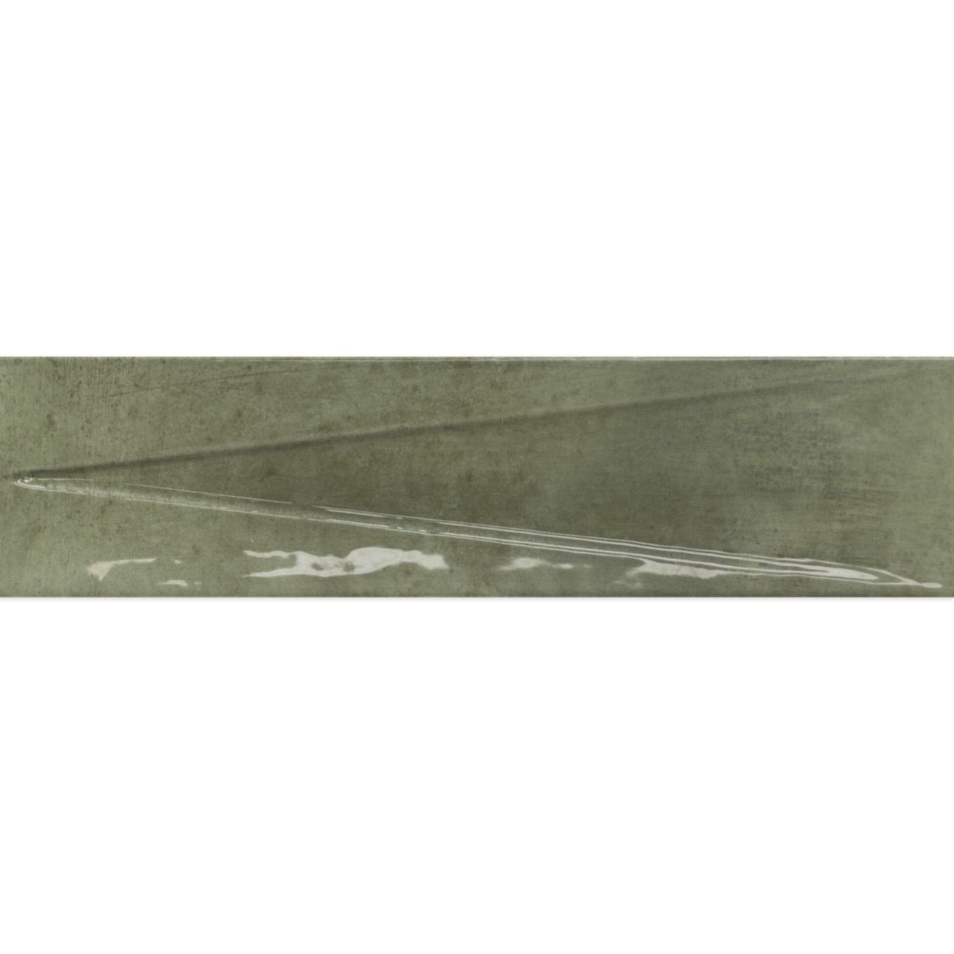 Babylon Green Gloss Ceramic Decor Brick Tile 246x60mm