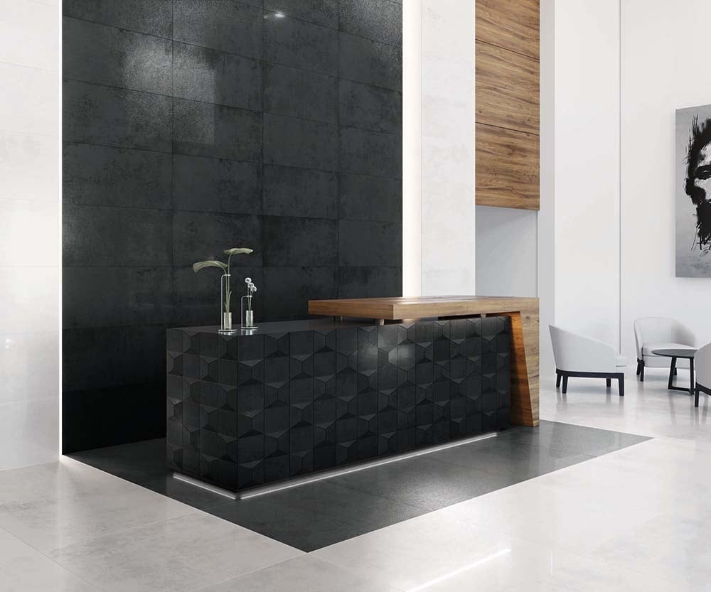 Swindon Grey Concrete Semi-Polished Porcelain Tile 448x898mm