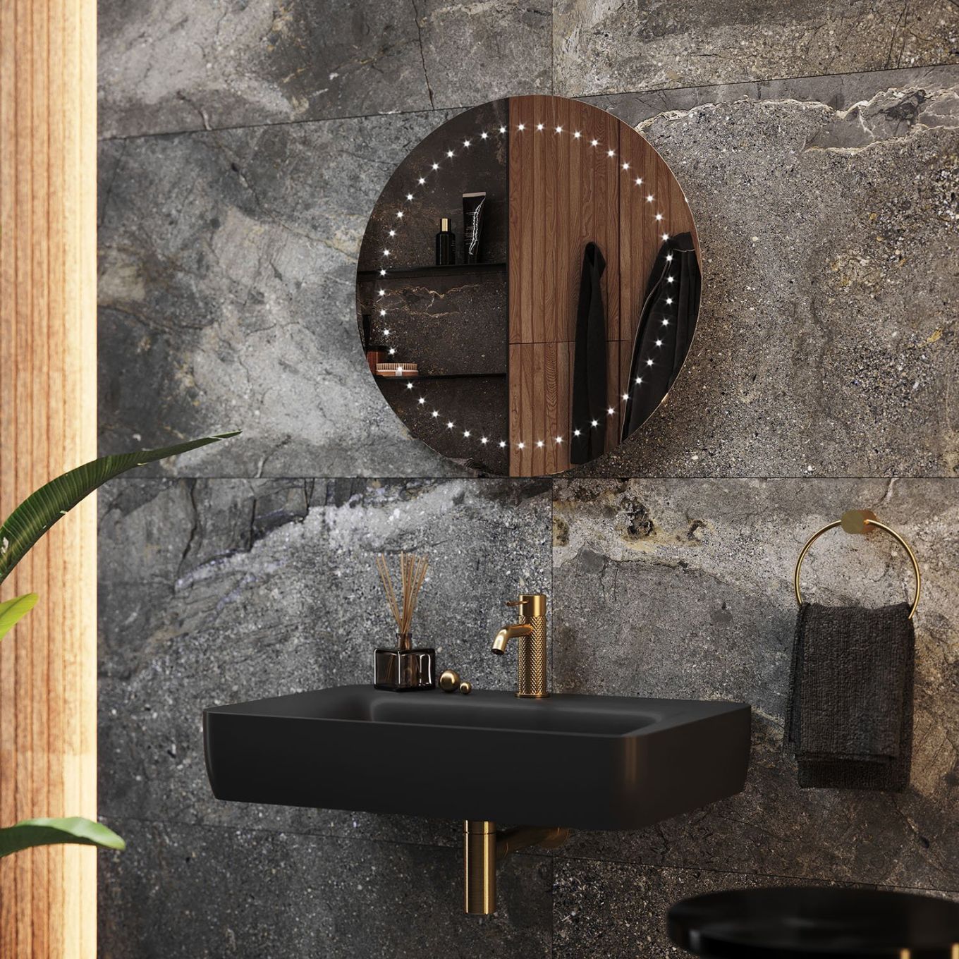 Ciara Battery Powered Round LED Mirror 600x600mm