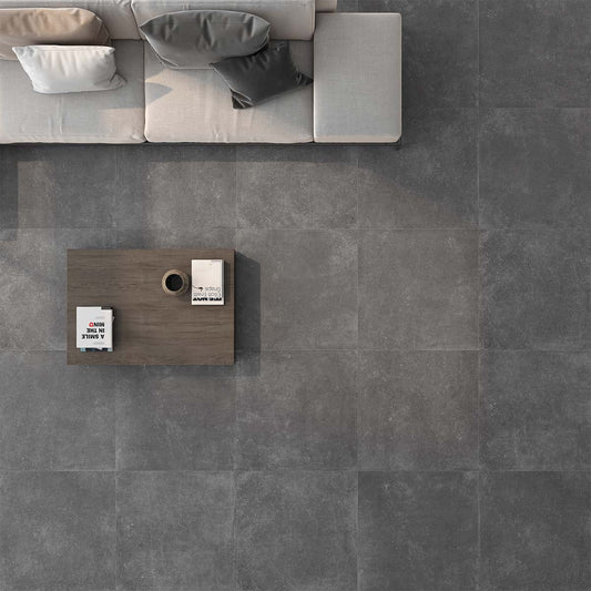 Rock Graphite Matt Porcelain Tile 600x600mm