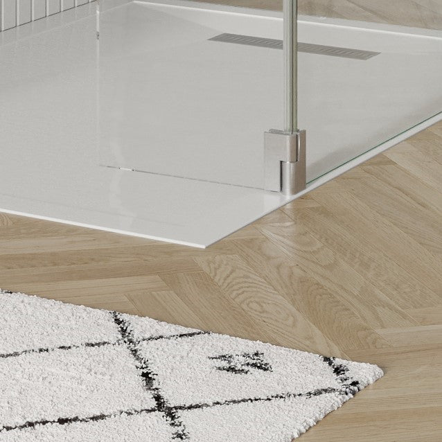 Gallery 10 Corner with Hinged Deflector (T-Bracing Bar) - Brushed Brass, Brushed Brass