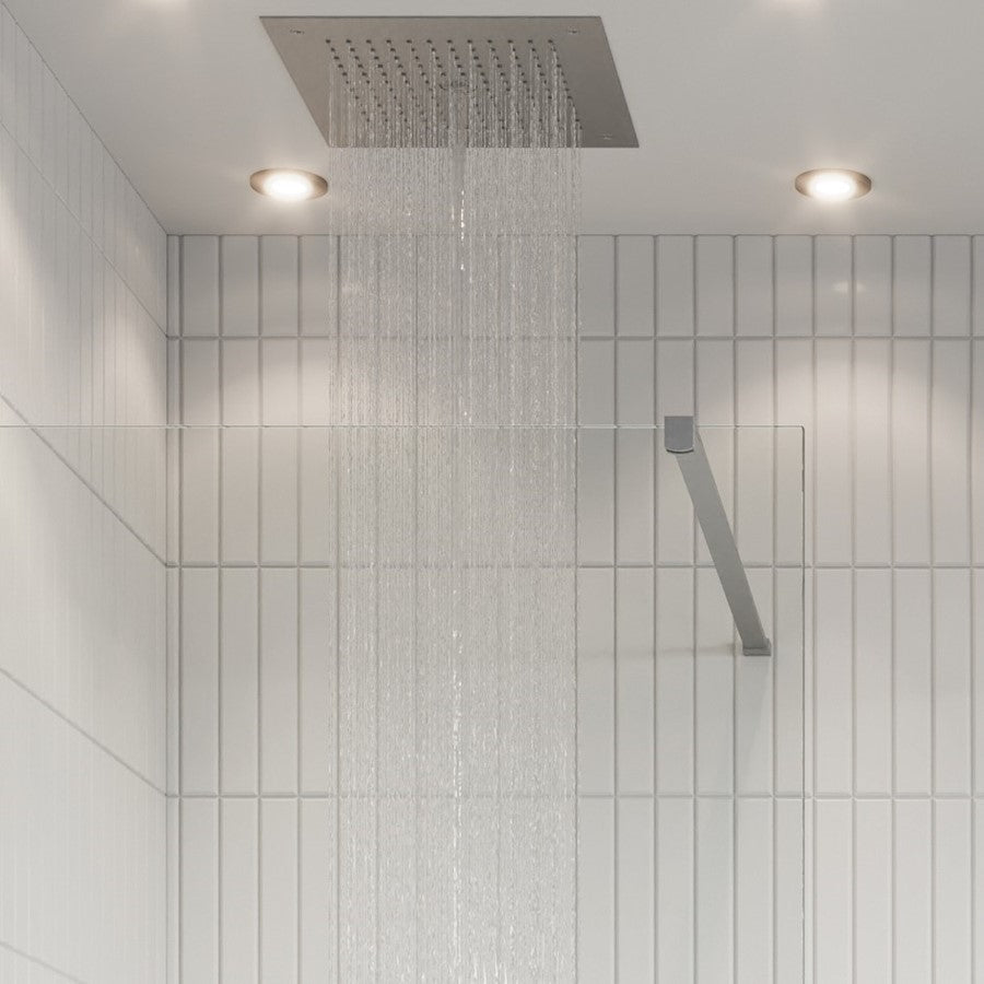 Gallery 10 Corner with Wall Bracing Bar - Brushed Stainless Steel