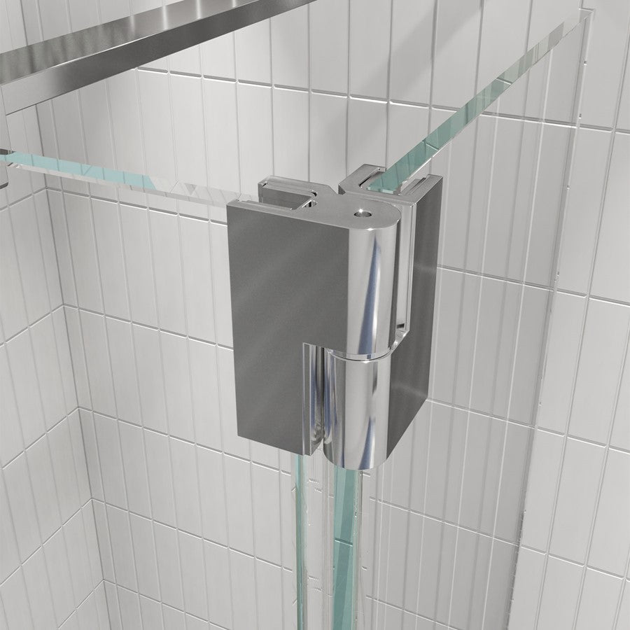 Gallery 10 Corner with Hinged Deflector (T-Bracing Bar) - Brushed Brass, Brushed Brass
